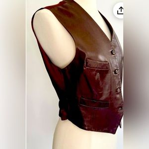 Castro Unisex Brown lamb leather Vest Sz 38